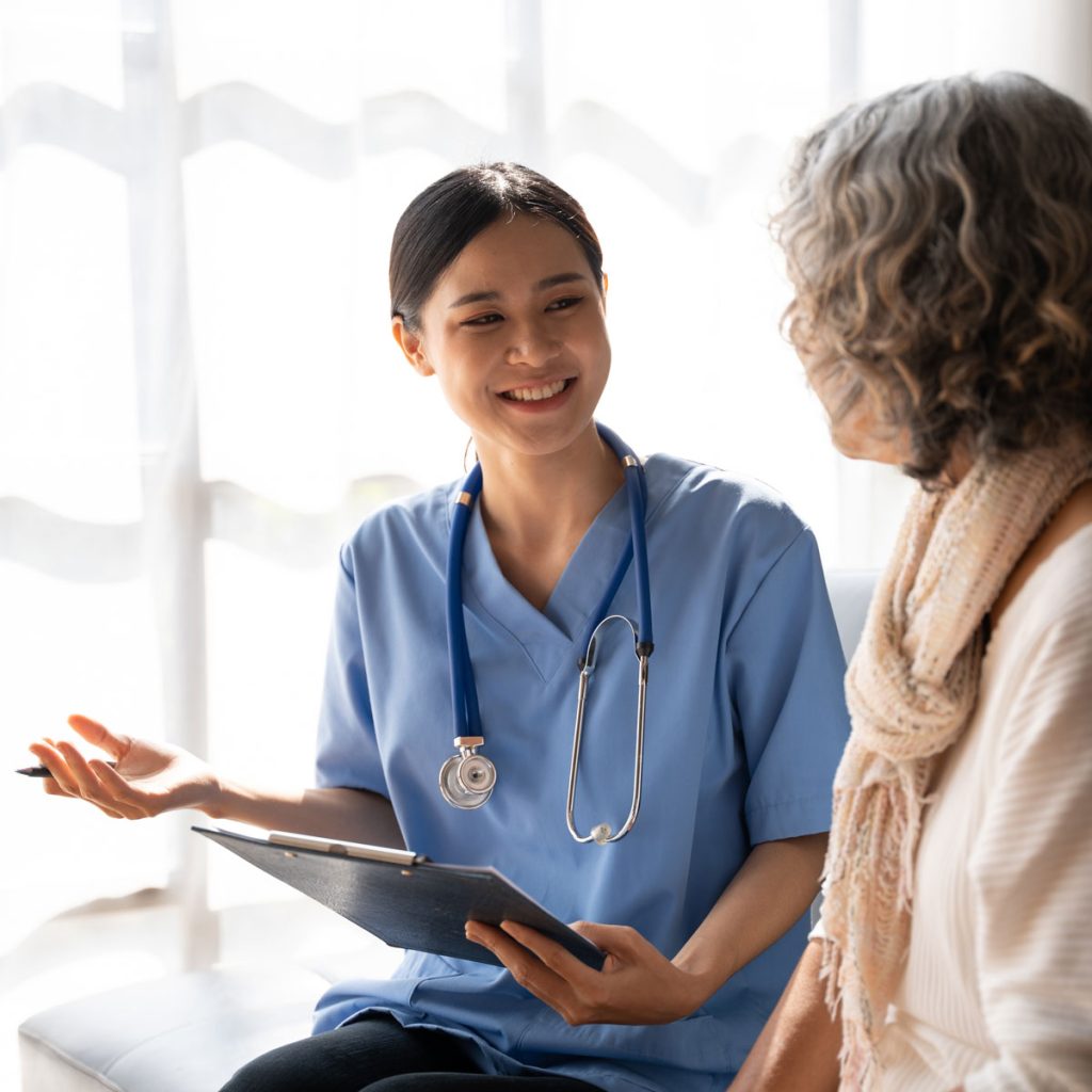 nurse and patient tablet